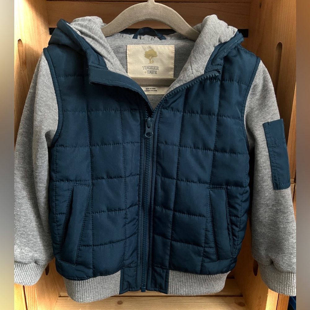 Tucker + Tate Nordstrom Kids' Summit Crest Mixed Media Jacket, Size 3